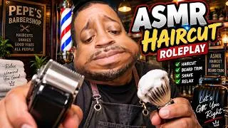 Thumbnail: ASMR Barber Gives You the Weirdest Haircut Ever 😂 | Haircut, Shave & Beard Trim Roleplay