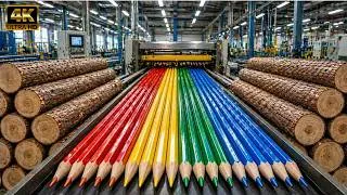 Thumbnail: Inside a Massive Pencil Factory: From Wood to Finished Pencils | Full Process