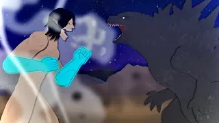 Thumbnail: Godzillasaurus vs Eren Yeager | Godzilla Minus One vs Attack on Titan | (StickNodes Animation)