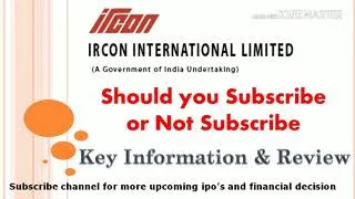 Thumbnail: IRCON international ltd IPO | Subscribe kare ya na karr |  कितनी  कमाई  होगी