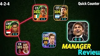 Thumbnail: ANTONIO CONTE DOUBLE LINK-UP MANAGER REVIEW! 🤯 90 QUICK COUNTER — WORTH 750 COINS? | eFootball 2027™