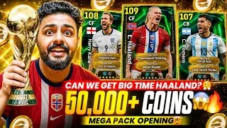 Thumbnail: OMG😱 50,000 COINS ~ 109 BIG TIME HAALAND😮‍💨🔥 TOURNAMENT STARS 2026🤯 108 LOW SCREAMER KANE + ROMERO🥶🔥