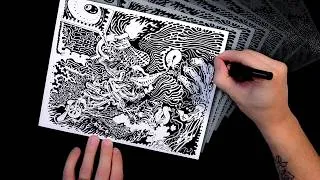 Thumbnail: Trippy, High-Contrast Ink Drawing