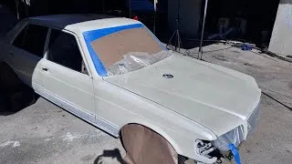 Thumbnail: Part 8: slammed Mercedes w126 turbo diesel gets prepped and painted. First time ever painting a car