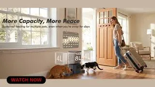 Thumbnail: Automatic Cat Feeder for 2 Cats | 8L / 34-Cup Dual Automatic Dog & Cat Feeder | Up to 50 Portions