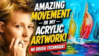 Thumbnail: Amazing Movement in my Acrylic Artwork! No Brush Technique!