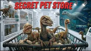 Thumbnail: The VIRAL Secret Pet Store 🛒😱 Dinosaur Edition: part 2 (Velociraptor, Pterodactyl, Mammoth & More)