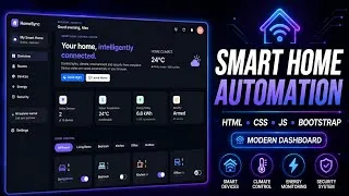 Thumbnail: HomeSync – Smart Home Automation Dashboard | HTML CSS JavaScript Bootstrap