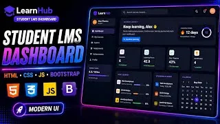Thumbnail: Build LearnHub 🎓 | Student LMS Dashboard Website | HTML CSS JavaScript Bootstrap