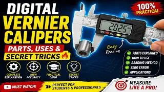 Thumbnail: Digital Vernier Caliper Use Karna Sikho 🔥Parts, Uses & Reading Tricks|| 🔥 Complete Practical Hindi