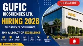 Thumbnail: QA Validation ,Micro & QC Jobs 2026 | Gufic Biosciences Careers | Pharma Vacancy Update