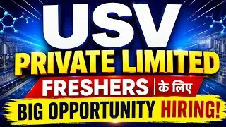 Thumbnail: Freshers Vacancy 2026 USV Private Limited  | ITI Diploma B.Sc | Pharma Jobs
