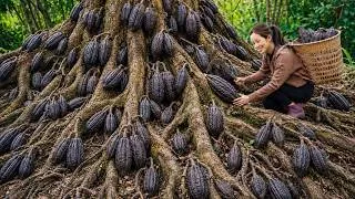 Thumbnail: Harvesting Giant Black Wild Bananas Growing on Tree Trunks | Rare Mountain Forest Harvest