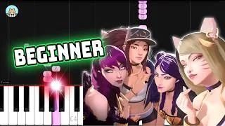 Thumbnail: [full] K/DA - "POP/STARS" - BEGINNER Piano Tutorial & Sheet Music