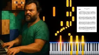 Thumbnail: "Flint and Steel, Chicken Jockey, I Am Steve" | Steve's Last Song - (Jack Black) - Piano Tutorial