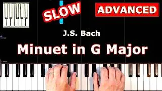 Thumbnail: Bach - Minuet in G Major - SLOW Piano Tutorial