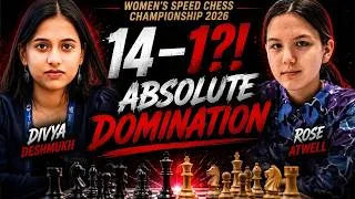 Thumbnail: 14–1?! ABSOLUTE DOMINATION | Divya Deshmukh vs Rose Atwell | Chess analysis