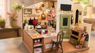 Thumbnail: A Tiny Kitchen Comes to Life 🏡 | Rolife Cozy Kitchen | Miniature DIY
