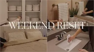 Thumbnail: RELAXING WEEKEND RESET + RESTOCK | cleaning motivation + organizing inspo