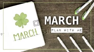 Thumbnail: PLAN WITH ME || March 2022 Bullet Journal Setup - simple four leaf clover theme