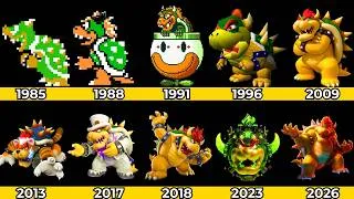 Thumbnail: Evolution of Bowser in Super Mario Games and Movies (1985-2026)