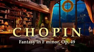 Thumbnail: Chopin's Fantasy in F minor — Op. 49 | Cozy Fireplace | Rainy Night Piano