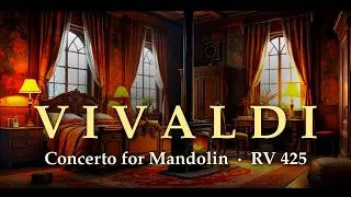 Thumbnail: Vivaldi's Mandolin Concerto — RV 425 | Cozy Fireplace | Baroque | The Study
