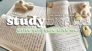 Thumbnail: No Voice ✍️ Calm Jazz Bible Writing 📖 | Quiet Time with God 🤍 (Silent Vlog)