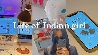 Thumbnail: Cozy days 2025 ! Aesthetics vlog Indian 🇮🇳 💌 hair makeover, work routine, new hobbies #vlog