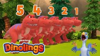 Thumbnail: Ten Little T-Rexes | Learn to Count 1 to 10 | Dinolings Official