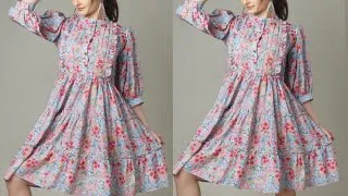 Thumbnail: Kids 3 layer baby frock cutting and stitching with full sleeves/Baby Frock design