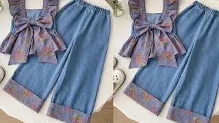 Thumbnail: Kids peplum top with paint cutting mm stitching/ baby dress design