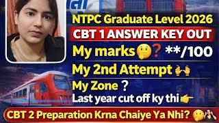 Thumbnail: 🚨 RRB NTPC 2026 Answer Key OUT 🔥 My Score 😱 Safe Score? Cut Off Kitni Jayegi#ntpc #railwayexam #ssc 
