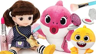 Thumbnail: Let's make our makeup pretty. Mommy Shark , Baby Shark, Kongsuni makeup play | PinkyPopTOY