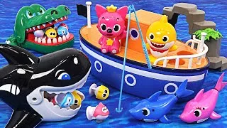 Thumbnail: Let's go fishing in the sea with Baby Shark and Pinkfong! Baby Shark and Pinkfong fishing play