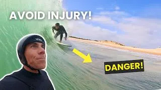Thumbnail: I surfed a dangerous shore break to show how not to get injured.