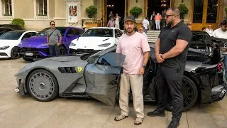 Thumbnail: ARAB PRINCE arriving with BODYGUARDS in his MANSORY FERRARI at Casino de Monaco!!