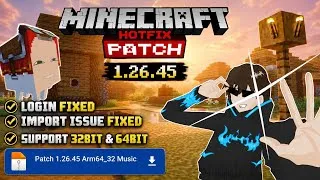 Thumbnail: Minecraft Patch 26.45 FIXES 🔥 | Import Shaders, Worlds & Add-ons ALL Fixed! 🫡