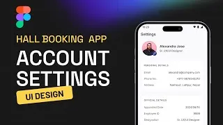 Thumbnail: Settings UI Design (+ free file 🎁) | Meeting Room Booking App Design in Figma | Day #8