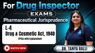 Thumbnail: UPSC DI PYQs - L4: Pharmaceutical Jurisprudense | Drug and Cosmetic Act, 1940 | Dr. PK Classes
