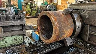 Thumbnail: A Skilled Mechanic Rebuilt a Giant Gear by Adding Scrap Pipe Over the Damaged Teeth