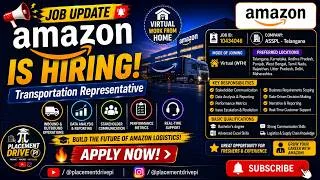 Thumbnail: Amazon Hiring 2026 | Transportation Representative | Any Graduate | Work From Home | Apply Now