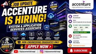 Thumbnail: Accenture Hiring 2026 | System & Application Services Associate | Freshers | Apply Now