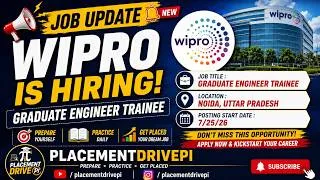 Thumbnail: Wipro Hiring 2026 | Graduate Engineer Trainee | Freshers | Noida | Apply Now
