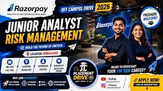 Thumbnail: Razorpay Hiring 2026 | Junior Analyst – Risk Management | Freshers | Bengaluru | Apply Now