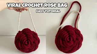 Thumbnail: How to Crochet the Viral Rose Bag | Full Beginner-Friendly Tutorial | Crochet Ideas 