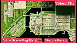 Thumbnail: Fixing Crime Scene Bug 🚨 + New Ferry ⛴️, Harbor, Bike Pack 🚴 & Drawbridges – Cities Skylines 2