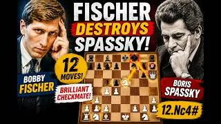Thumbnail: Bobby Fischer Checkmates in Just 12 Moves! 😱