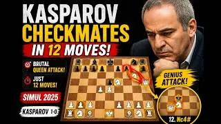 Thumbnail: Kasparov's Stunning 12-Move Checkmate! | Garry Kasparov Simul Brilliancy (2025)