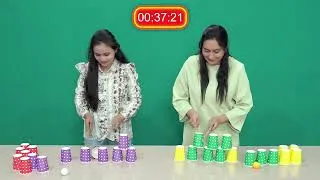 Thumbnail: Chopstick Cup Tower Challenge! Who Will Win?